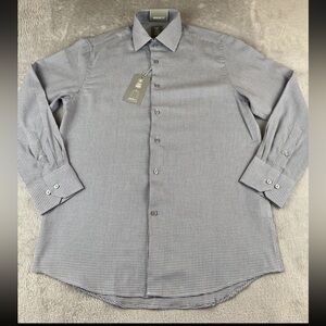 Stacy Adams Mens Modern fit blue long sleeve dress shirt size M 15-15.5 32/33